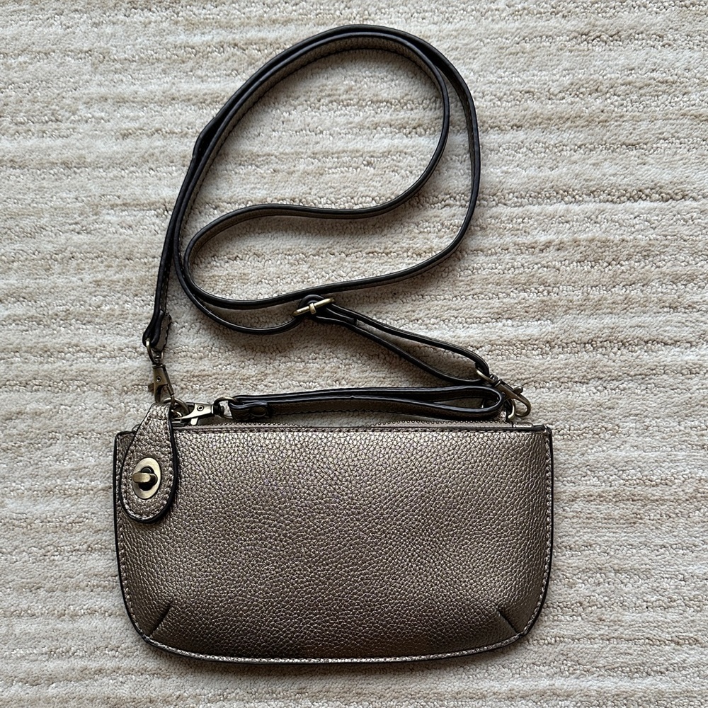 EUC Joy Susan Women's Metallic Bronze Mini Crossbody Clutch